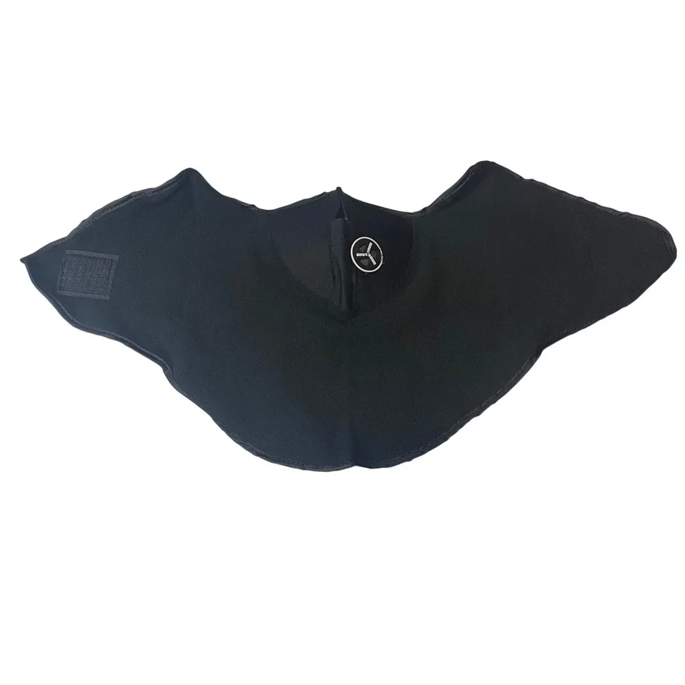 Black Neoprene Face Mask Neck Warmer With Button Closure For Winter Sports Ski M